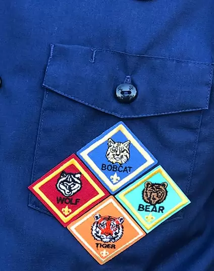 Cub Scout rank patch placement on left pocket