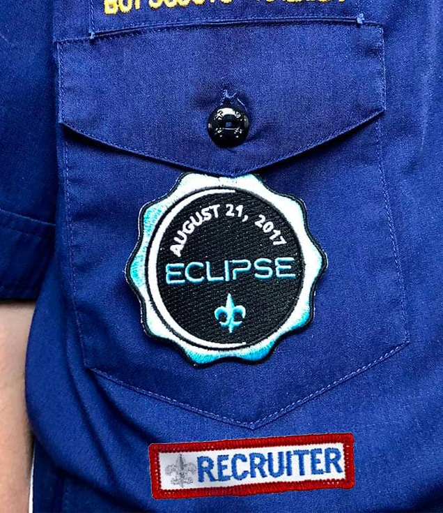 Recruiter patch placement below the right pocket